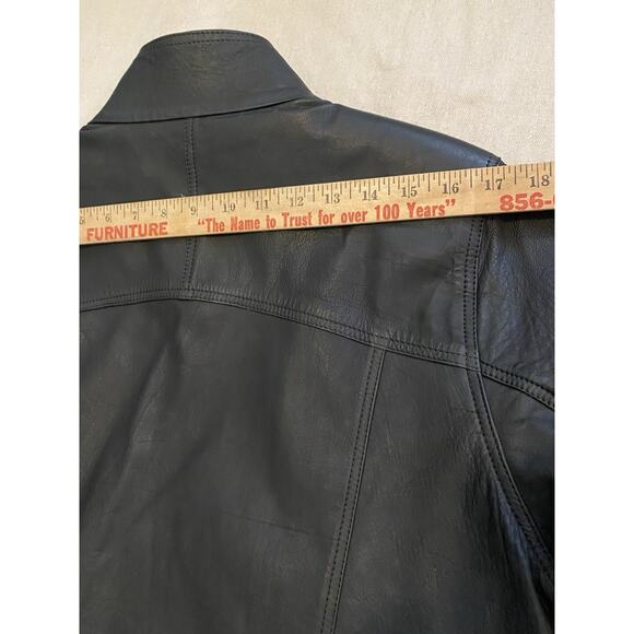 Cotacachi - Ecuador Moto Jacket M/L Extra-Large Black Leather Hipster Coat - Picture 13 of 13